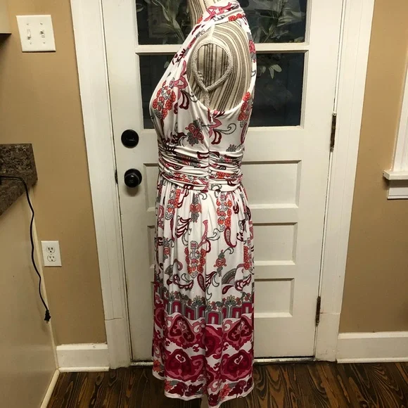 Evan Picone white/pink floral knit dress - Picture 5 of 8